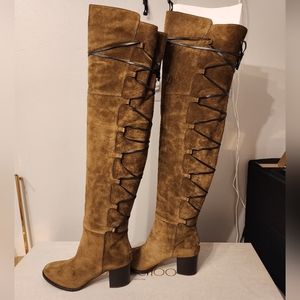 Jimmy Choo Mayfair 65 Olive over the knees boot with 3 inch heels size 43 (US 11